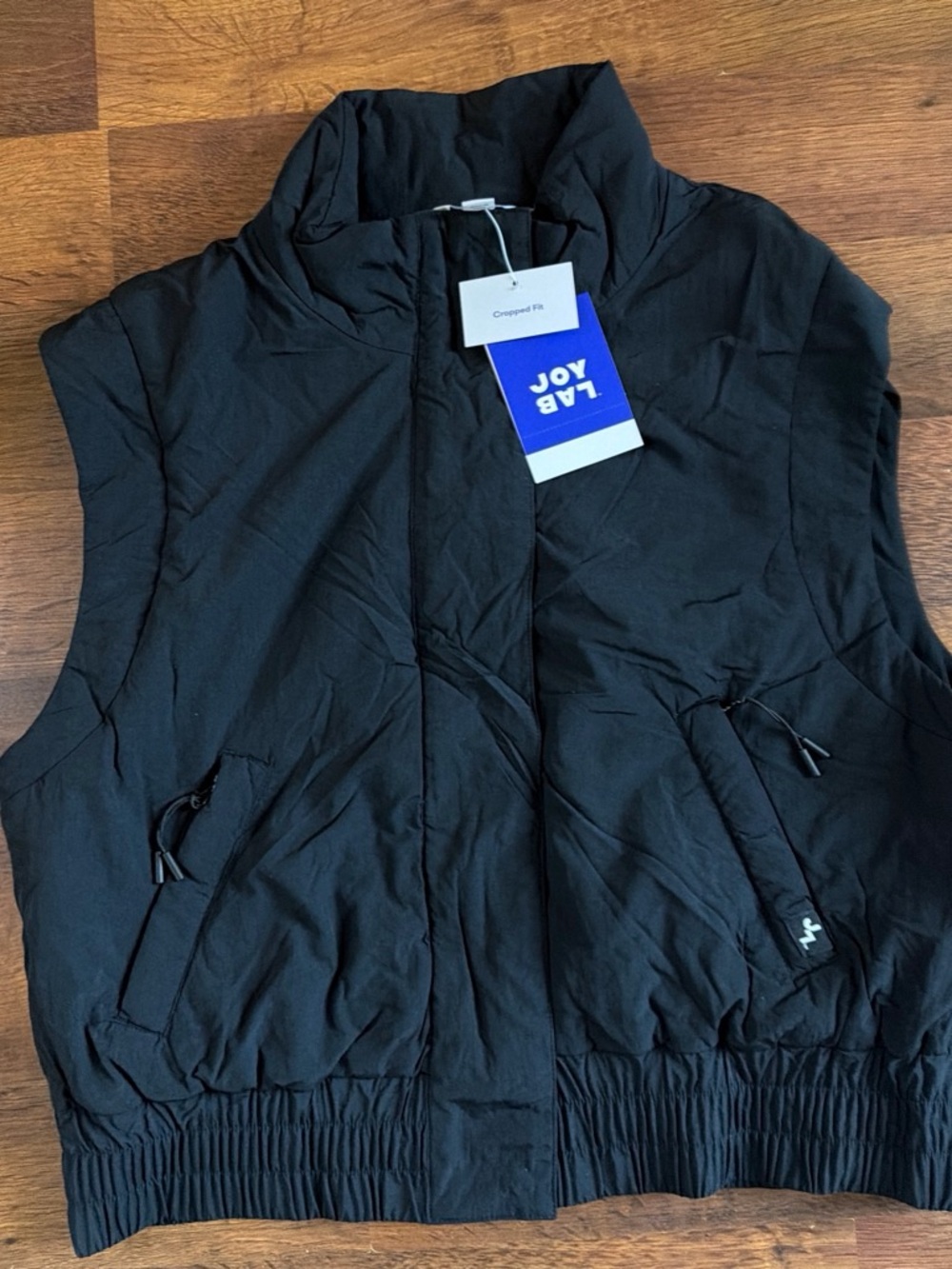 JoyLab Black Quilted Puffer Vest with High Collar